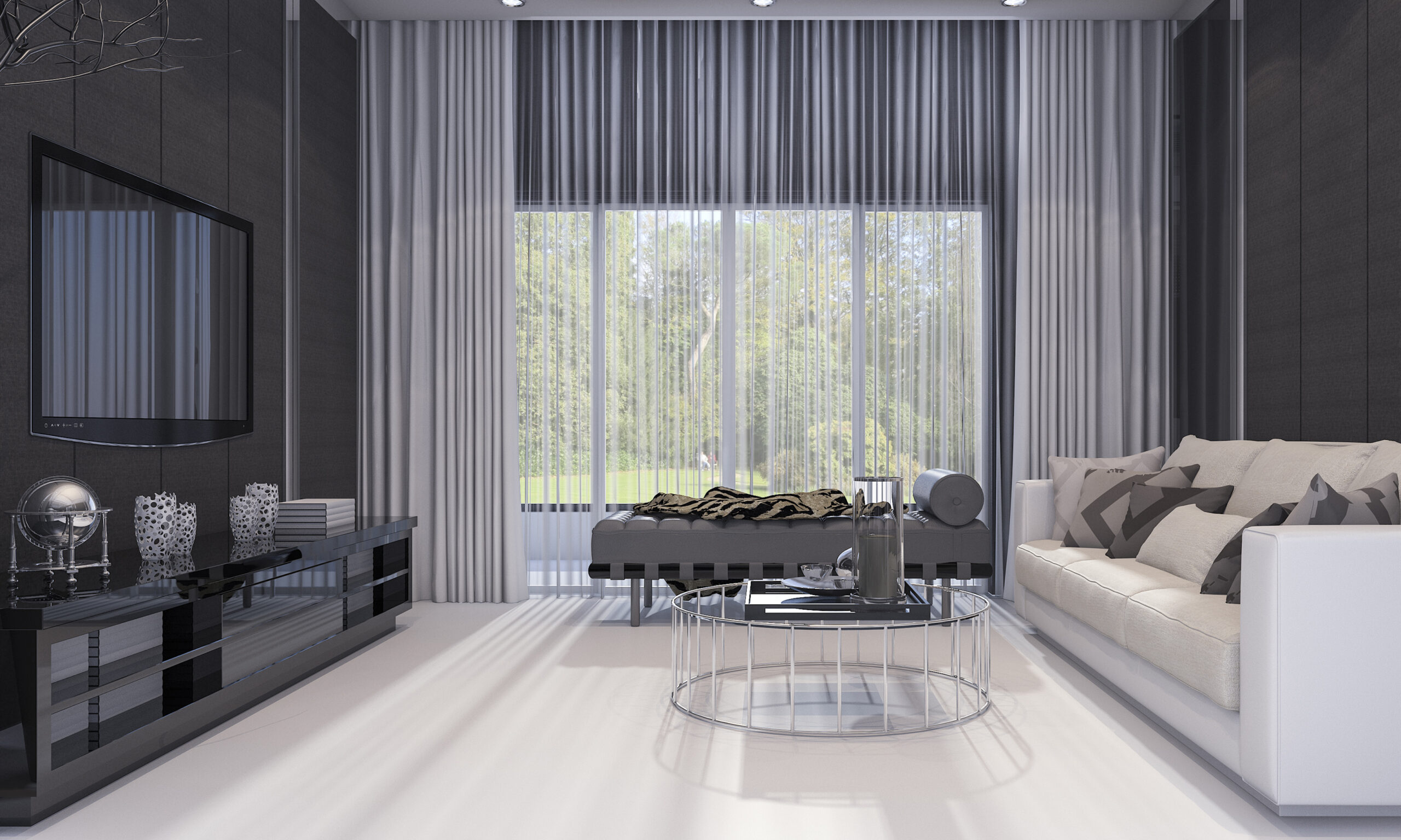 long curtain rods for living room
